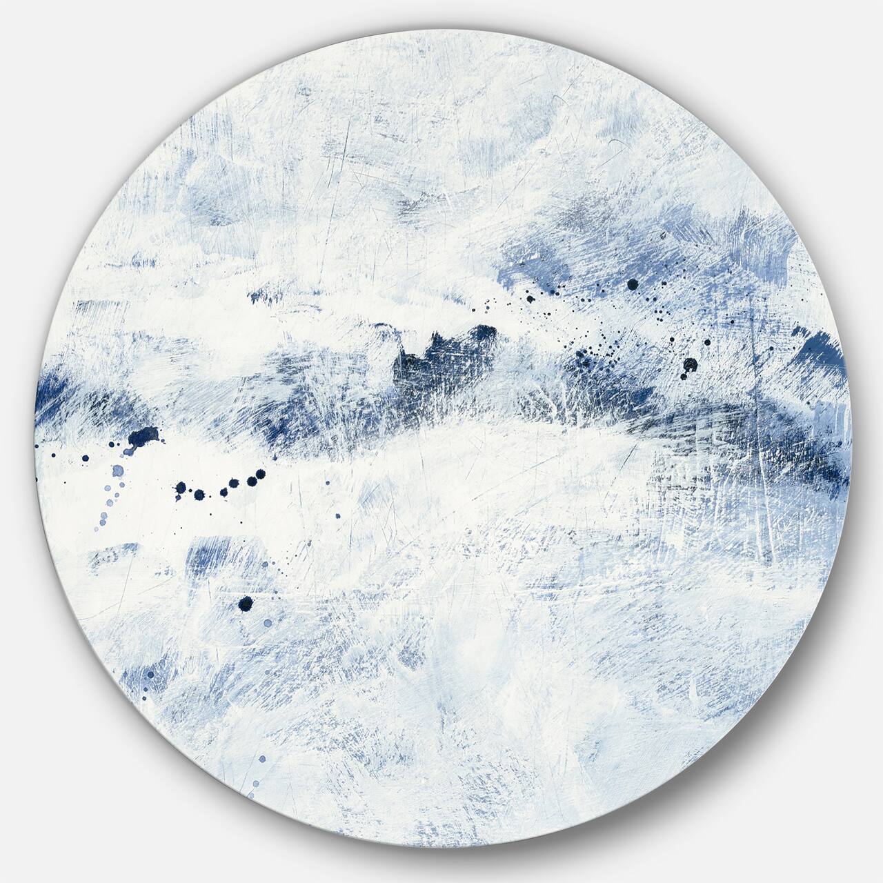 Designart - Blue Wipe Out - Farmhouse Metal Circle Wall Art